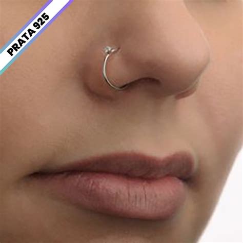 Piercing Argola Nariz De Mm Pedrinha Zirc Nia Ponto De Luz Em