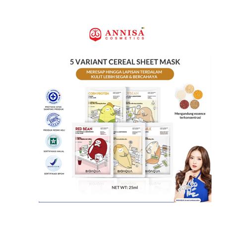 Jual Bioaqua Masker Wajah Cereal Sheet Mask Face Mask 25ml Shopee Indonesia