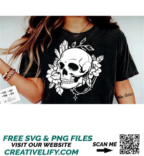 Floral Skull Svg Skull And Rose Svg Skull Flowers Svg Mag Inspire