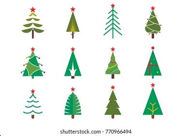 Christmas Tree Icon Collection Vector Illustration Stock Vector