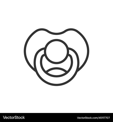 Baby Pacifier Outline Icon On White Background Vector Image