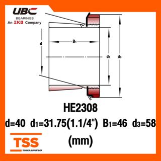 HE2308 UBC ปลอกรดเพลา สำหรบงานอตสาหกรรม ADAPTER SLEEVE HE 2308