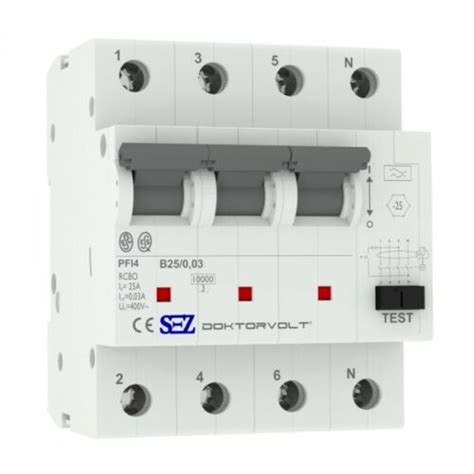 SEZ FI LS B25 30mA 4p 10kA RCBO FI LS Schalter 0090905 Kombi Schalter