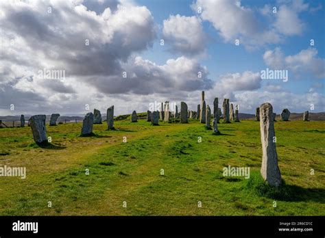 The Neolithic Stone Circle Of Callanish Calanais Isle Of Lewis Stock