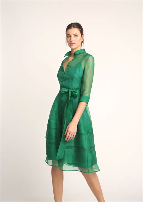 Green organza dress