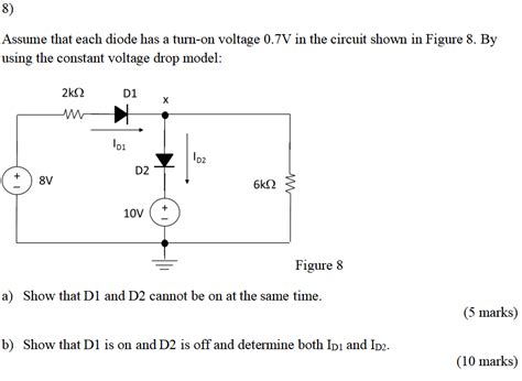 Solved Assume That Each Diode Has A Turn On Voltage V Chegg