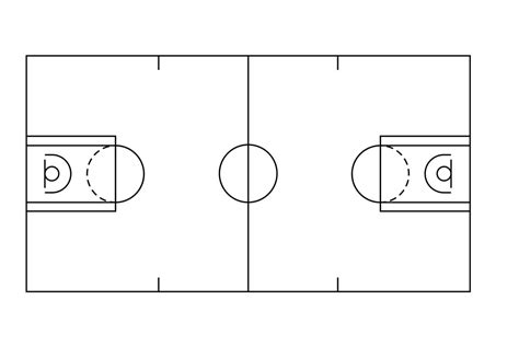 Basketball Court outline style 8044882 Vector Art at Vecteezy