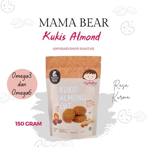 Jual Mamabear Cookies Pelancar Asi Kukis Almond Oat Cemilan Ibu