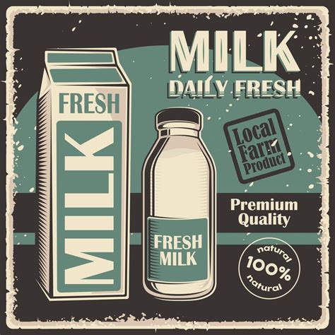 Milk Retro Vintage Classic Signage Poster 2080543 Vector Art at Vecteezy