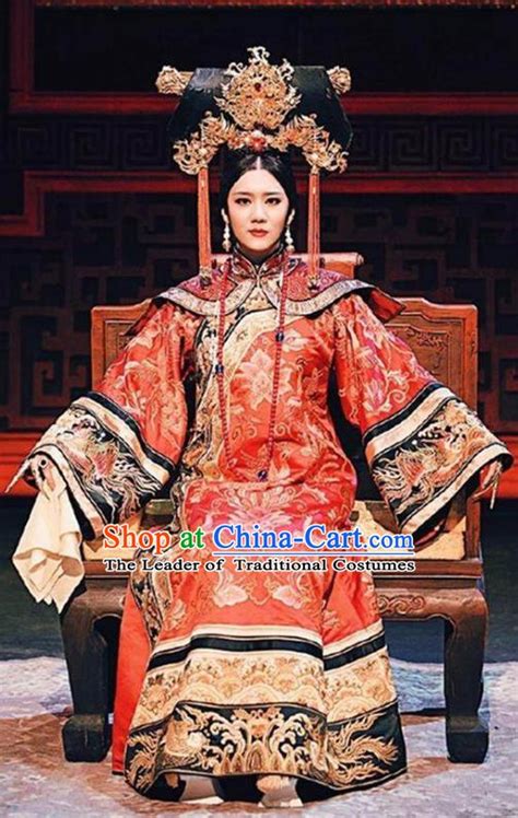 Traditional Ancient Chinese Qing Dynasty Manchu Lady Imperial Empress