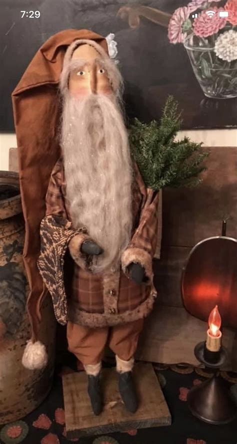 Pin By Debbie Burch On Prim Santas In 2024 Santa Patterns Primitive