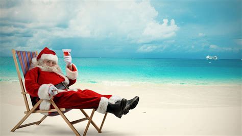 Download Australian Christmas Santa On Beach Wallpaper | Wallpapers.com