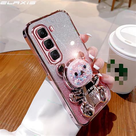 Elaxis Casing For Infinix Hot G Phone Case Relieve Stress Colorful Bead Bears Folding Stand