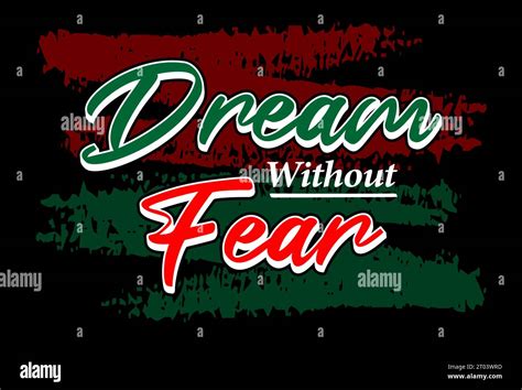 Dream Without Fear Short Phrases Motivational Hand Drawn Design Stock