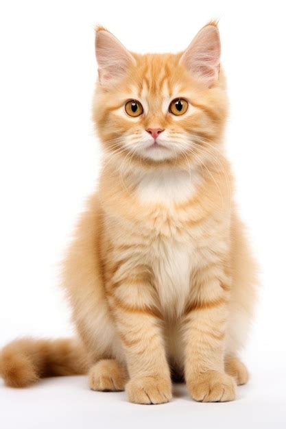 Premium Photo Portrait Of A Beautiful Cute Orange Cat Isolated On