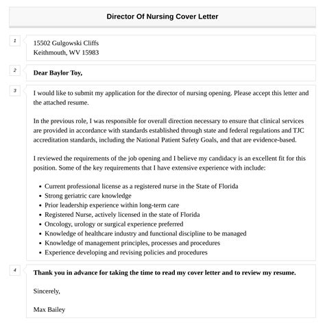 Director Of Nursing Cover Letter Velvet Jobs