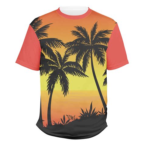 Tropical Sunset Mens Crew T Shirt 2x Large Personalized