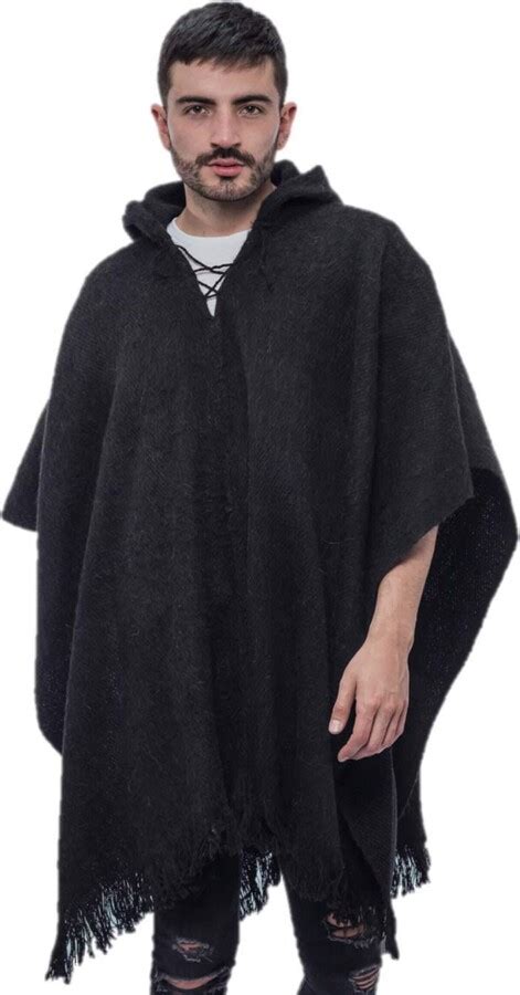 Gamboa Poncho Men Poncho For Men Alpaca Poncho Mexican Poncho Hooded Men Cape Hooded Blanket