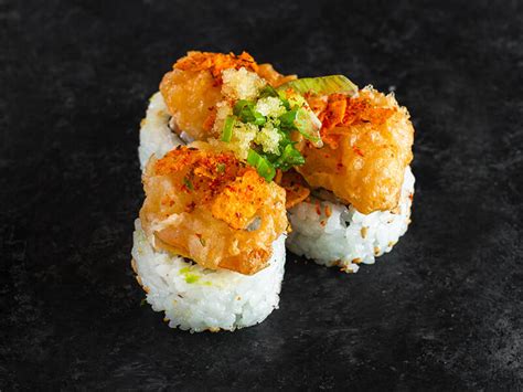 Spicy Garlic Popcorn Shrimp Roll Pcs Kura Revolving Sushi Bar