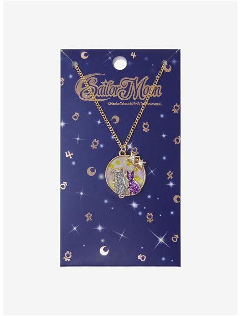 Hot Topic Luna And Artemis Glitter Circle Pendant Necklace