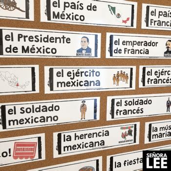 Spanish Cinco De Mayo Vocabulary Bulletin Board Spanish Word Wall