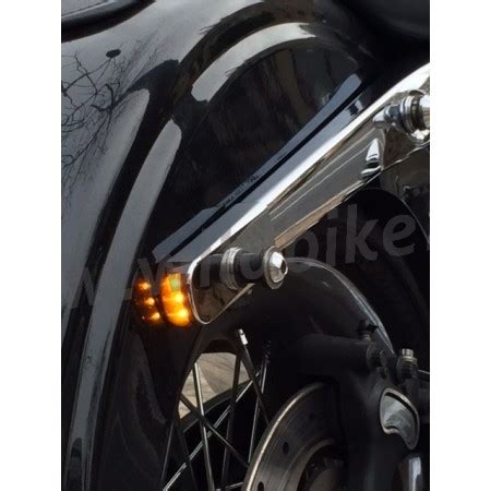 CHROME LED INDICATORS TURN SIGNAL REAR FENDER STRUT AMBER LIGHT FOR