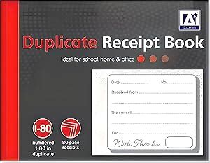 Amk A Invoice Duplicate Book Half Size Receipt Book Carbon Paper