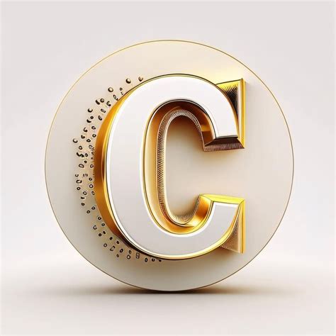 Premium Photo 3d Golden Letter C Isolated On White Background 3d