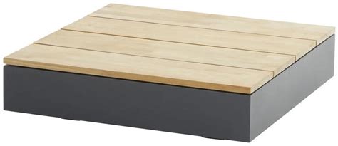 4 Seasons Outdoor Bijzettafel Vierkant Tuin Ibiza Teak Alu 4