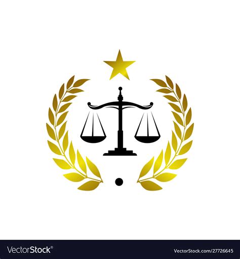 A stylish scales justice logo design for law Vector Image