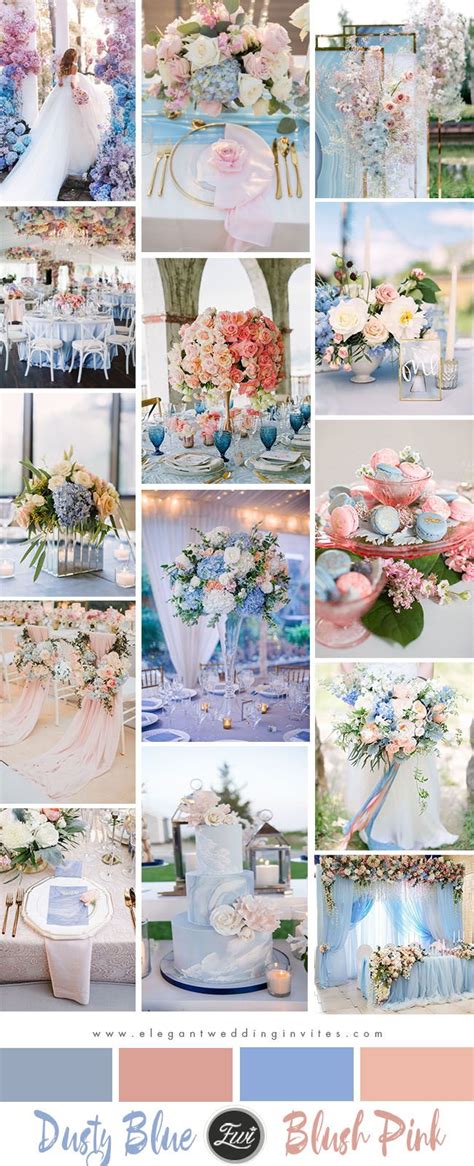 Dreamy Dusty Blue And Blush Wedding Color Combo Ideas For