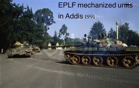 Pictures of Eritrean EPLF tanks marching in Addis Ababa, liberating the Ethiopian capital from ...