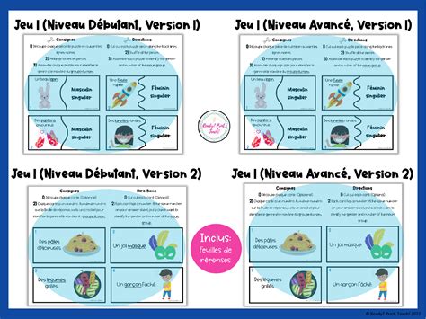 ACCORD Des ADJECTIFS Avec GROUPE DU NOM Cartes