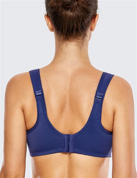 Syrokan Women S Sports Bra Max Control Solid High Impact Plus Size