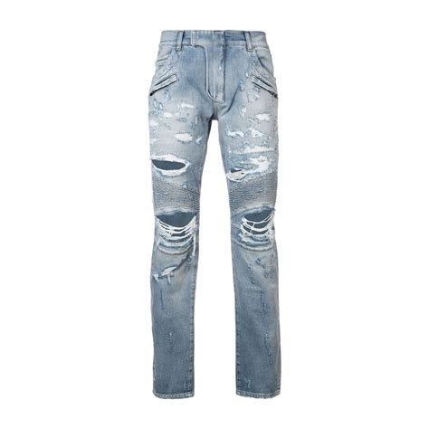 Balmain Distressed Biker Jeans Whats On The Star