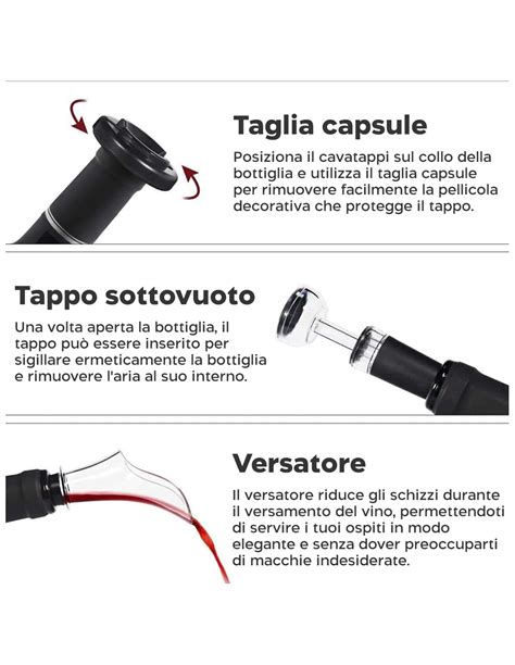 Apribottiglie Elettrico A Batterie Cavatappi Automatico Set Da Vino In