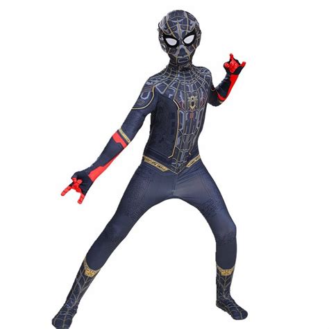 Costume Black Gold Spiderman No Way Home Enfant Spider Shop