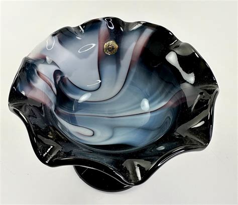 Vintage Art Deco Westmoreland Art Slag Glass Purple And White Dish At 1stdibs What Is Slag