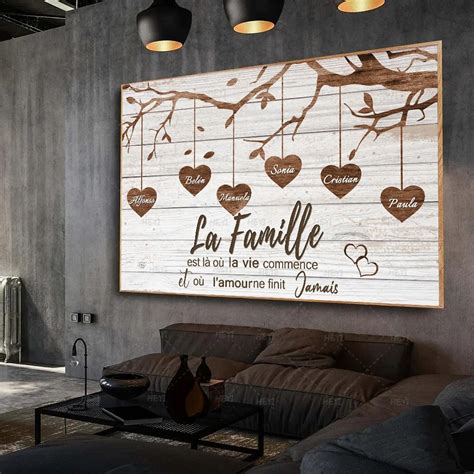 Rbol Familiar Con Nombre Personalizado Arte De Pared Impresiones En