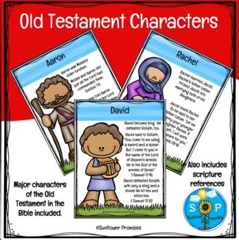 Old Testament Bible Characters Summary Cards by Sunflower Promises