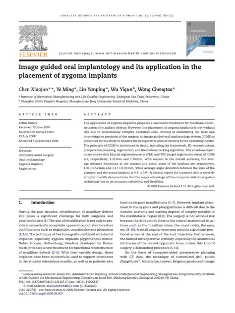 Image Guided Oral Implantology and Its Application in The Placement of ...