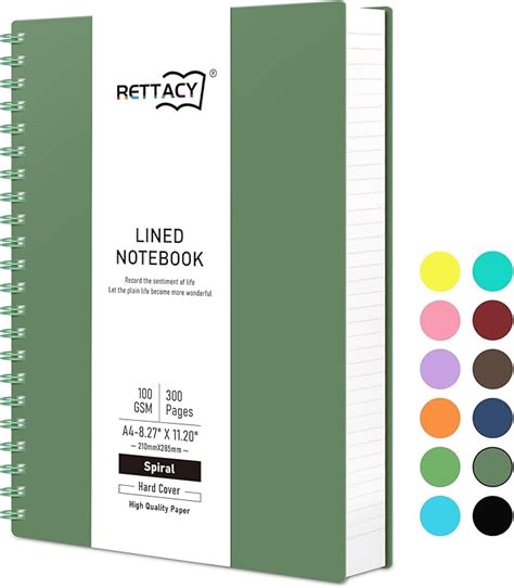 RETTACY Spiral Notebook A4 College Ruled Notebook With 300 Pages