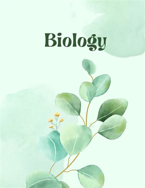 Biology Aethetic Note Page Cover By Villeros On Etsy Biology Notes Binder Covers Cover