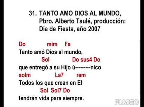 Tanto Am Dios Al Mundo Pbro Alberto Taul Con Acordes Youtube