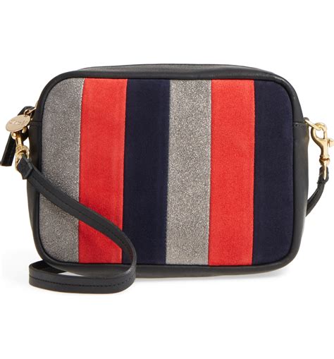 Clare V Midi Sac Stripe Leather Crossbody Bag Nordstrom