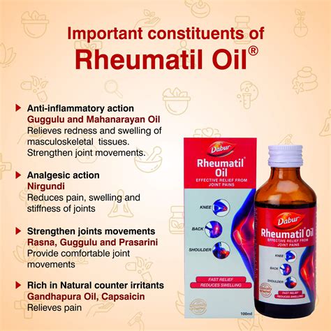 Dabur Rheumatil Oil || Pack of 50ml || Joint Pain and Muscular Pain ...