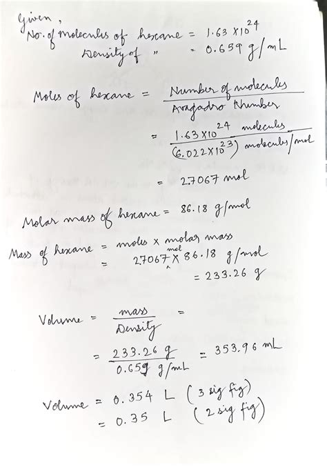 Solved Calculate The Volume In Liters Occupied By