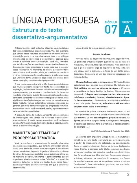 Estrutura Do Texto Dissertativo Argumentativo Pdf Crime Organizado Science