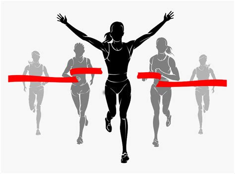 Transparent Cross Country Clipart Female Runner Finish Line