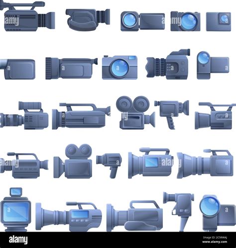 Camcorder Icons Set Cartoon Set Of Camcorder Vector Icons For Web